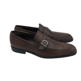 SALVATORE FERRAGAMO LEATHER LOAFER MEN SHOE BROWN 11.5D