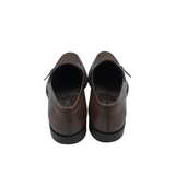 SALVATORE FERRAGAMO LEATHER LOAFER MEN SHOE BROWN 11.5D