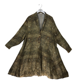 PRINT LONG SLEEVE DESIGNER JACKET TAN BLACK LARGE