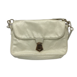 FENDI VINTAGE PATENT LEATHER LUXE HANDBAG CREAM