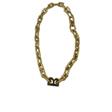 BALENCIAGA RET: $1250 "B" CHAIN NECKLACE LUXE JEWELRY POLISHED BRASS