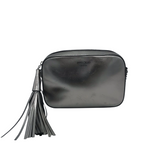 JIMMY CHOO METALLIC "ATHINI" CAMERA BAG LUXE HANDBAG SILVER