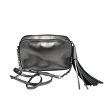 JIMMY CHOO METALLIC "ATHINI" CAMERA BAG LUXE HANDBAG SILVER