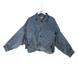 BALENCIAGA RET$1850 DENIM LONG SLEEVE LUXE JACKET BLUE 36