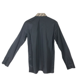 FENDI RET$890 SILK LONG SLEEVE MEN SHIRT BLACK BROWN 39