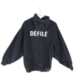 BALENCIAGA RET$1090 "DEFILE" HOODIE MEN SWEATER BLACK XXSMALL