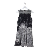 TERI JON SLEEVELESS PRINT DESIGNER DRESS BLACK WHITE 6