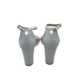 STUART WEITZMAN RET$475 LEATHER HEEL SANDAL DESIGNER SHOES WHITE 9B