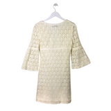 TRINA TURK CROCHET LONG SLEEVE DESIGNER DRESS WHITE 4