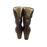 UGG SHERPA LINED HEEL BOOTS BROWN 10