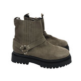 PILCRO SUEDE ANKLE BOOTIES BOOTS TAUPE 10