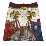 HERMES "NAPOLEON" by LEDOUX SILK HACQUARD w/ BOX LUXE ACCESSORIES BURGUNDY GOLD