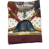 HERMES "NAPOLEON" by LEDOUX SILK HACQUARD w/ BOX LUXE ACCESSORIES BURGUNDY GOLD