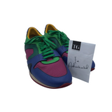 BURBERRY PRORSUM THE FIELD COLORE BLOCK SNEAKERS MEN SHOE BLUE/GREEN 45