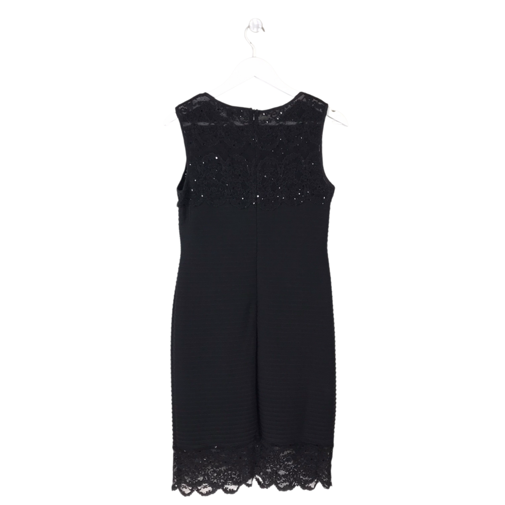 R&M RICHARDS LACE SLEEVELESS DRESS BLACK 6