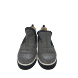 STUART WEITZMAN SLIP ON SNEAKER SHOES METALLIC BLACK 9M