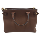 BURBERRY HOUSE CHECK "BANNER TOTE" LUXE HANDBAG BROWN 14” x 9 1/2” x 3”