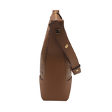 MCM "KLARA" VISETOS LARGE HOBO LUXE HANDBAG COGNAC 14” x 12” x 4”