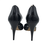 HEEL CHAIN STRAP PUMP SHOES BLACK GOLD 10