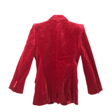 GUCCI RET$4650 PEAKED LAPEL VELVET BLAZER LUXE BLAZER RED 42