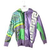 VERSACE VERSACE PATCHWORK MEDUSA HOODIE MEN SWEATER LAVENDER LIME 42