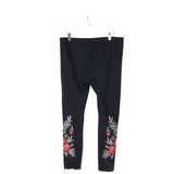 JOHNNY WAS EMBROIDERED SKINNY DESIGNER PANT BLACK LARGE