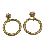 TRINA TURK FAUX CORAL HOOPS EARRINGS GOLTONE CORAL