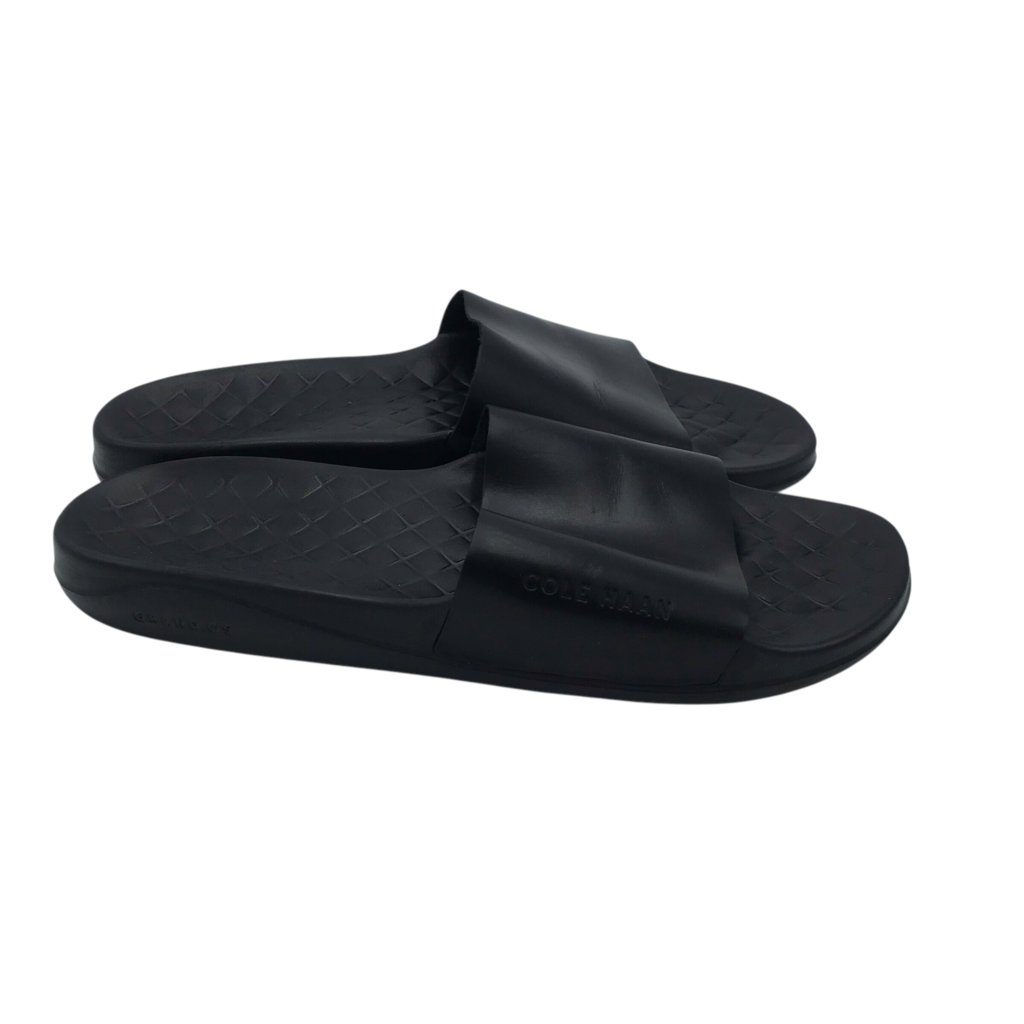 COLE HAAN LEATHER SLIDE MEN SHOE BLACK 13M