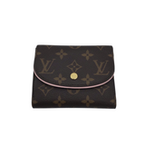 LOUIS VUITTON 2018 "ARIANE" MONOGRAM TRI-FOLD LUXE WALLET BROWN/PINK