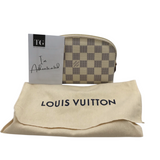 LOUIS VUITTON 2018 COSMETIC POUCH DAMIER AZUR LUXE HANDBAG CREAM