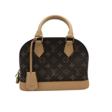LOUIS VUITTON 2017 "ALMA" BB MONOGRAM LUXE HANDBAG BROWN