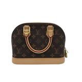 LOUIS VUITTON 2017 "ALMA" BB MONOGRAM LUXE HANDBAG BROWN
