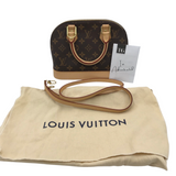 LOUIS VUITTON 2017 "ALMA" BB MONOGRAM LUXE HANDBAG BROWN