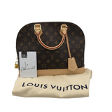 LOUIS VUITTON 2018 "ALMA" PM MONOGRAM LUXE HANDBAG BROWN