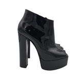 GIUSEPPE ZANOTTI LAVINIA PATENT ANKLE PEEPTOE DESIGNER SHOES BLACK 8