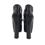 GIUSEPPE ZANOTTI LAVINIA PATENT ANKLE PEEPTOE DESIGNER SHOES BLACK 8