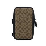 COACH NWOT$350 "SULLIVAN PACK" LOGO CANVAS LEATHER SLING BACKPACK BROWN BLACK