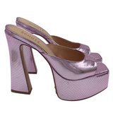 SCHUTZ HEEL PLATFORM SLIDES SHOES PINK 7.5B