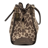 COACH RET$398 ANIMAL SHOULDER BAG HANDBAG CREAM BROWN