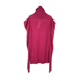 VALENTINO COLD SHOULDER TURTLE NECK DESIGNER SWEATER PINK SMALL