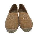 PRADA ESPADRILLES SLIP ON LUXE SHOES TAUPE 38