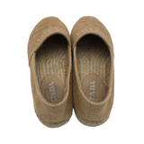 PRADA ESPADRILLES SLIP ON LUXE SHOES TAUPE 38