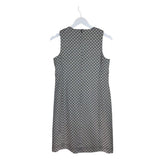 WORTH SLEEVELESS MIDI DESIGNER DRESS WHITE BLACK 6