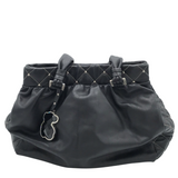 TOUS LOGO SHOULDER HANDBAG BLACK