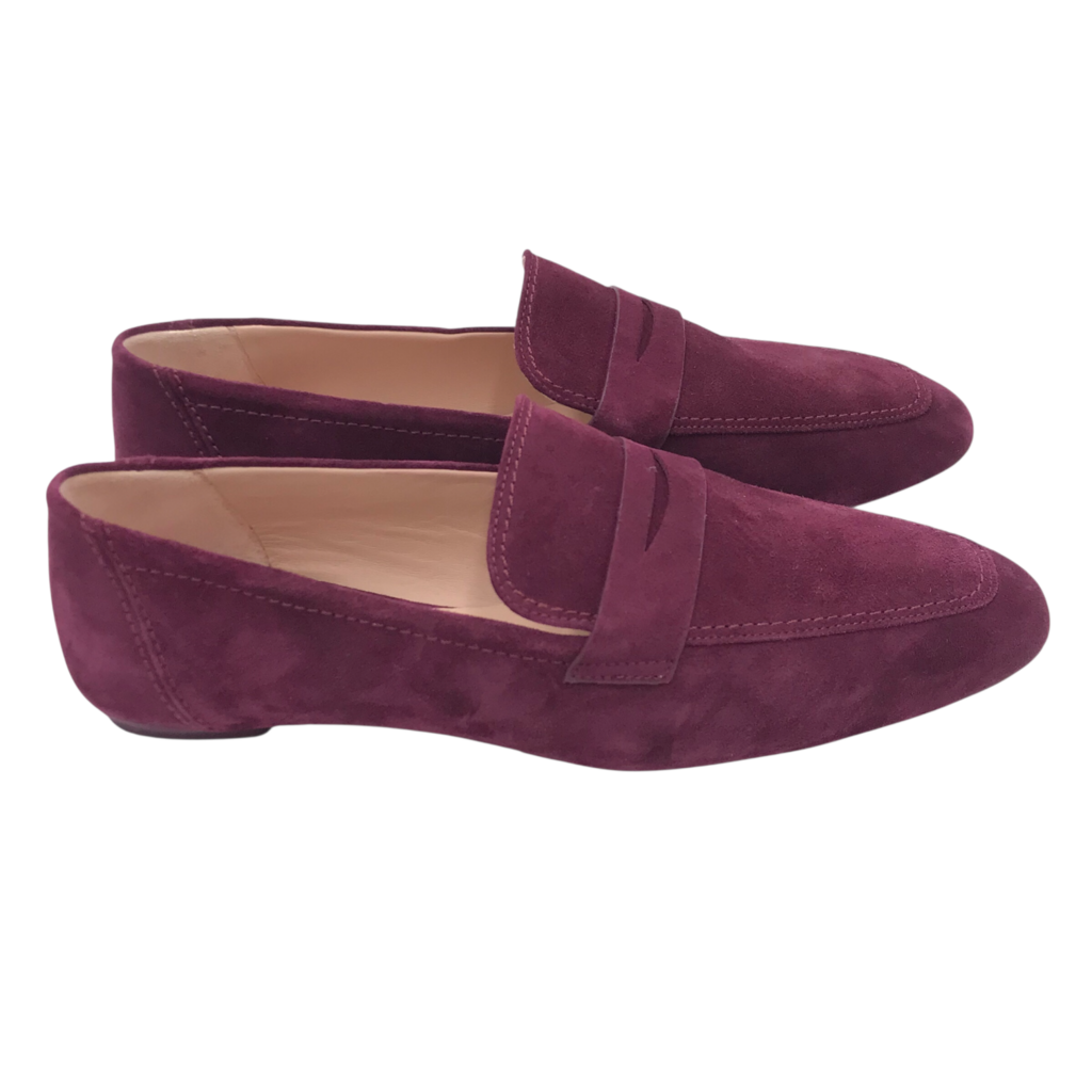 STUART WEITZMAN RET$395 SUEDE LOAFER SHOES PURPLE 9