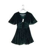 ANTHROPOLOGIE NWT$198 VELVET SHORT SLEEVE DRESS GREEN XS
