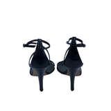 ANTONIO MELANI HEEL STRAPPY SANDALS SHOES BLACK 9.5M