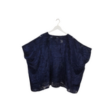 APNY NWT VELOUR PONCHO TOP NAVY O/S