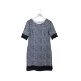 ANTONIO MELANI PRINT SHORT SLEEVE DRESS WHITE NAVY 10