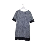 ANTONIO MELANI PRINT SHORT SLEEVE DRESS WHITE NAVY 10